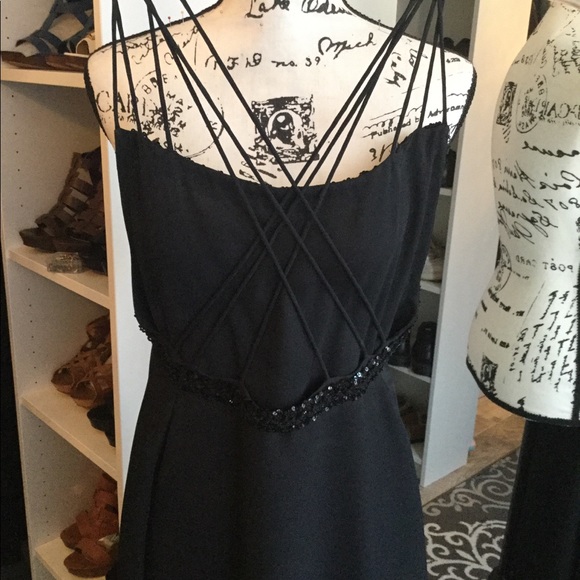 Little Black Dress with Sequins and Lots of Straps - Picture 2 of 7
